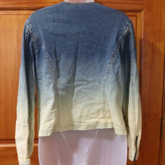 Spanner Vintage 90s/Y2K Ombré Denim Jacket & Flare Jeans Coordinated Set - Picture 3 of 16